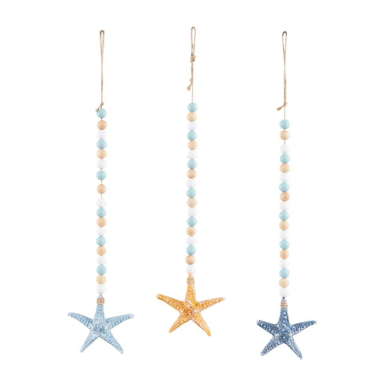 Ivory and Iris coastal blue wood wall décor set